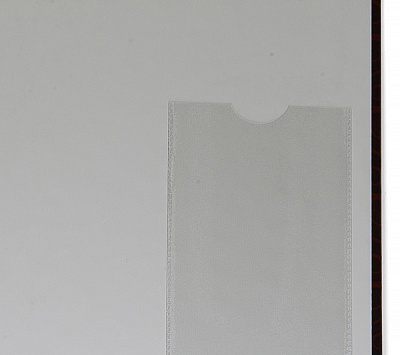 Карман самоклеящийся под визитку с вырубкой, вертикальный 61х101 мм
