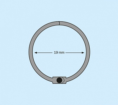 Кольцо разъемное черное 19 мм